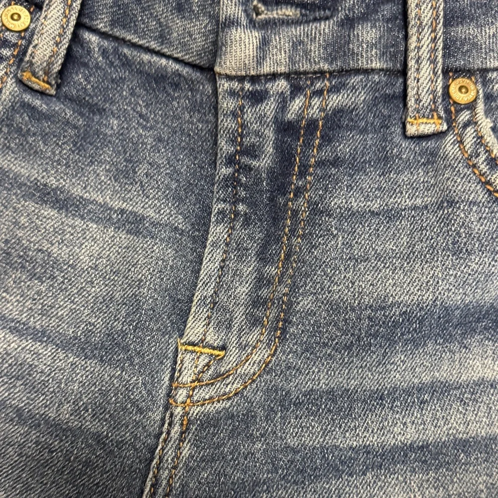 7 For All Mankind Light Blue Straight Leg Jeans luxe vintage - Picture 3 of 3